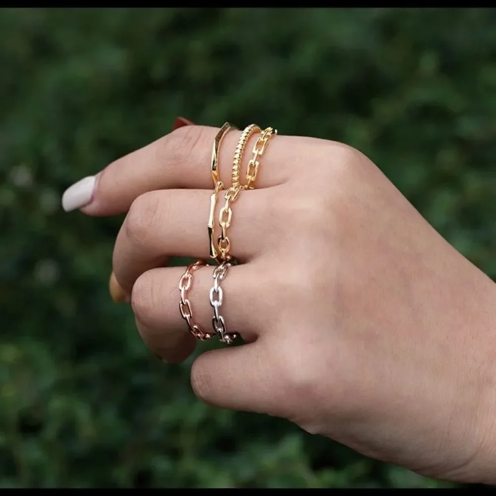 14K gold over sterling silver set of 4 rings